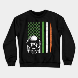 St Patricks Day Firefighter Irish American Flag Gift Crewneck Sweatshirt